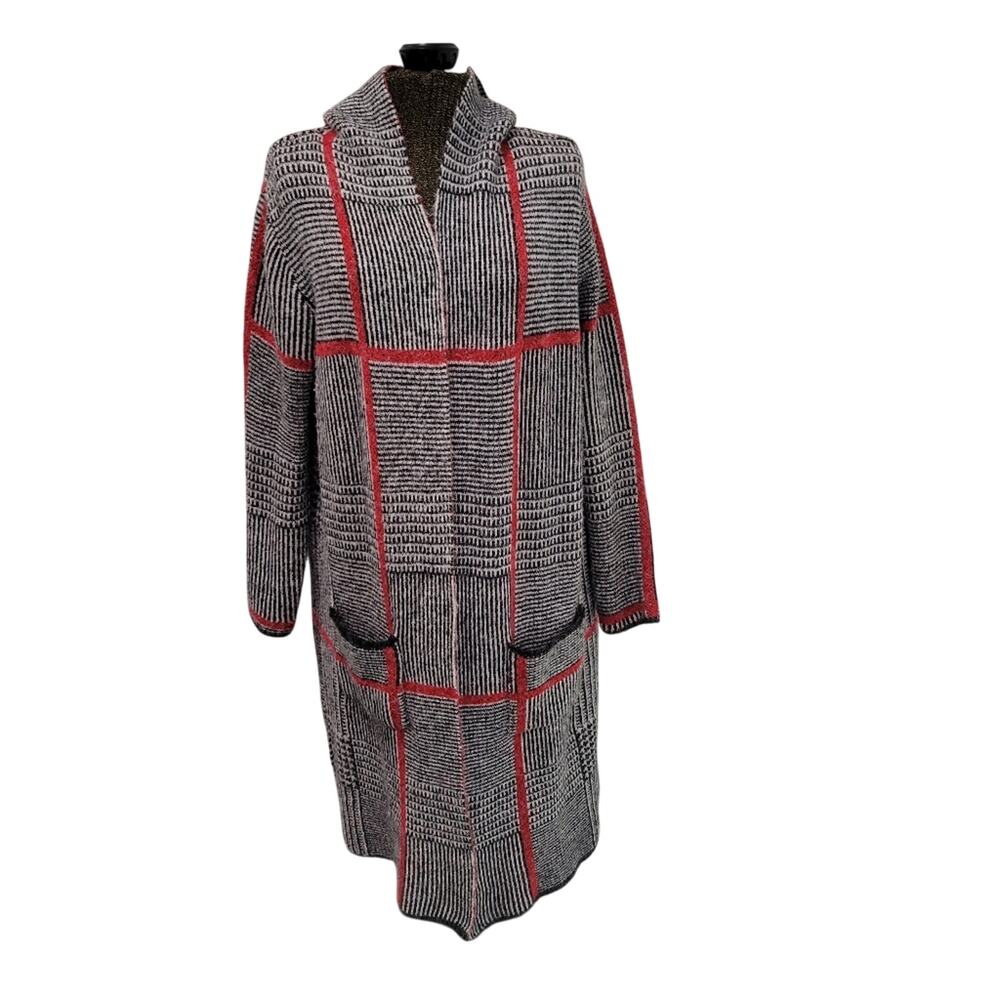 Joseph A. Open Front Long Line Hooded Cardigan Very Soft Size Medium